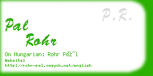 pal rohr business card